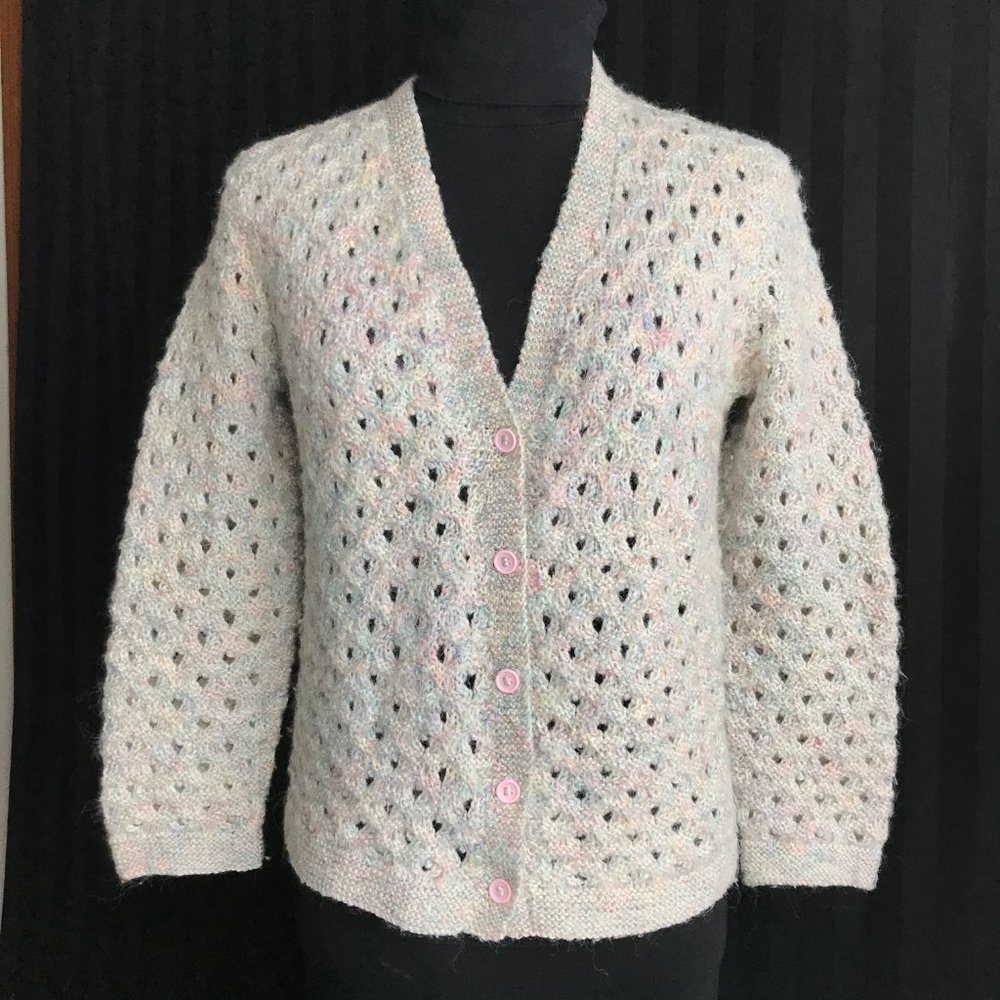 Vintage Hand-Crocheted Cottagecore Cardigan